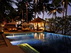 Hotel, Basen, Palmy, Noc, Bali