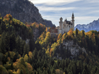 Niemcy, Neuschwanstein, Zamek, Jesień, Lasy, Góry