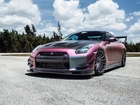 Nissan, GTR, Droga, Las, Chmury