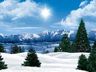 Góry, Śnieg, Choinki