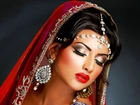 Kobieta, Makijaż, Biżuteria, Orientalny, Strój