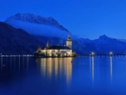 Kościół, Góry, Jezioro, Gmunden, Austria