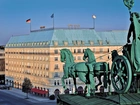 Hotel, Adlon, Widok, Z Bramy, Brandenburskiej, Posąg, Świt