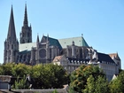 Chartres, Katedra, Domy, Drzewa