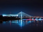 Warszawa, Noc, Stadion Narodowy, Wisła, Most Świętokrzyski