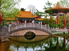 Buddyjska, Świątynia, Mostek, Park, Wiosna