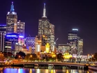 Australia, Melbourne, Miasto, Noc