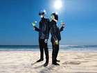 Daft Punk, muzyka, plaża, słońce, drinki