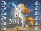 Kalendarz, 2014, Koń, Ogień