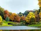 Park, Staw, Kamienny, Most, Jesień, W Rezydencji, Stourhead