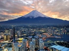 Japonia, Wulkan, Panorama Miasta