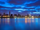 Drapacze chmur, Rzeka, Oświetlenie, Liverpool