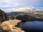 Jezioro, Klif, Preikestolen, Norwegia