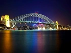 Sydney, Australia, Harbour Bridge, Miasto nocą