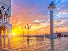 Plac Św. Marka, Wenecja, Zachód słońca