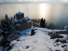 Macedonia, Kościół, Jezioro, Zima
