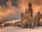 Zachód słońca, Zima, Zakopane