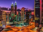 Miasto, Dubaj, Drapacze Chmur, Zmierzch, Panorama