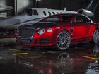 Czerwony, Bentley, Continental, Samolot, Hangar