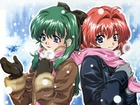 Onegai Twins, śnieg, dziewczyny