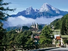 Berchtesgaden, Masyw, Górski, Watzmann, Lasy, Mgła, Droga