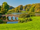 Mostek, Jezioro, Park, Stourhead, Anglia