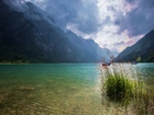 Góry, Jezioro, Łódki, Szwajcaria