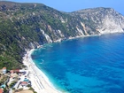 Góry, Morze, Plaża, Domy, Kefalonia