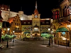 USA, Disneyland, Kalifornia, Anaheim, Projekt, Miasta nocą