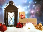 lampion, Bombki, Śnieg, Prezenty, Boże Narodzenie