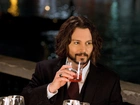 Mężczyzna, Aktor, Johnny Depp, Drink