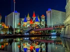 Miasto, Nocą, Las Vegas, USA