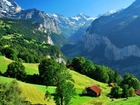 Góry, Domy, Wengen, Szwajcaria