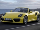 Żółte, Porsche, 911, Turbo, Droga