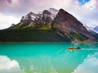 Góry, Jezioro, Park Narodowy Banff, Kajak, Ludzie