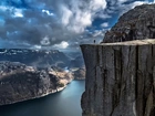 Preikestolen, Norwegia, Rzeka, Góry, Postać