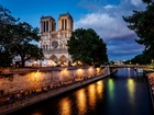 Paryż, Francja, Notre Dame, Sekwana, Most