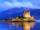 Zamek, Eilenan Donan, Most, Góry, Woda, Szkocja