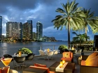 Restauracja, Panorama, Miami, Floryda Drapacze chmur