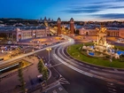 Autostrada, Panorama, Miasta, Barcelona, Hiszpania