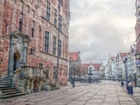 Gdańsk, Ratusz, Budynek, Ulica, Kamienice, HDR