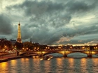 Paryż, Francja, Wieża Eiffla, Sekwana, Most
