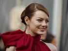 Uśmiechnięta, Kobieta, Emma Stone, Makijaż, Kolczyk