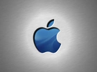 Logo, Apple, Niebieskie, 3D