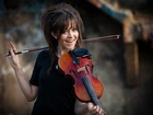 Kobieta, Uśmiechnięta, Skrzypce, Lindsey, Stirling
