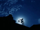 Noc, Niebo, Chmury, Dachy, Motocross