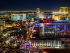 Las Vegas, Wieżowce, Hotele, Panorama, Miasta, Noc