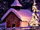 Zima, Śnieg, Cerkiew, Drzewa