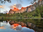 Góry, Lasy, Rzeka, Narodowy Park, Yosemite, Kalifornia