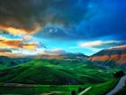 Góry, Łąki, Chmury, Panorama, Włochy